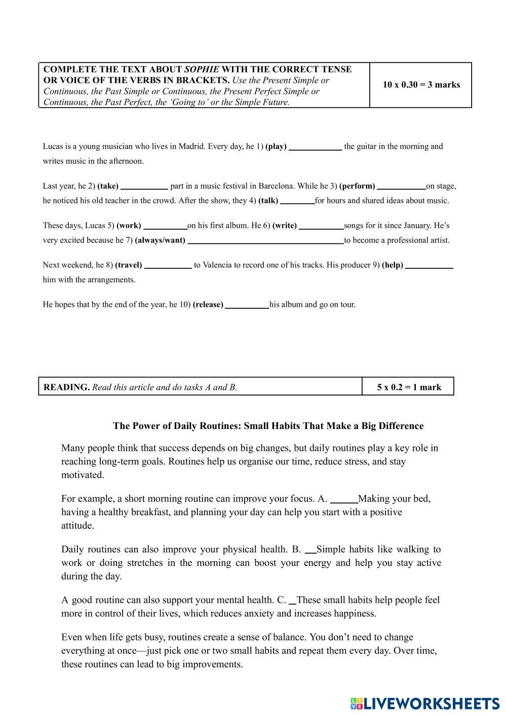 4th year mid te English Language Worksheets 8219346