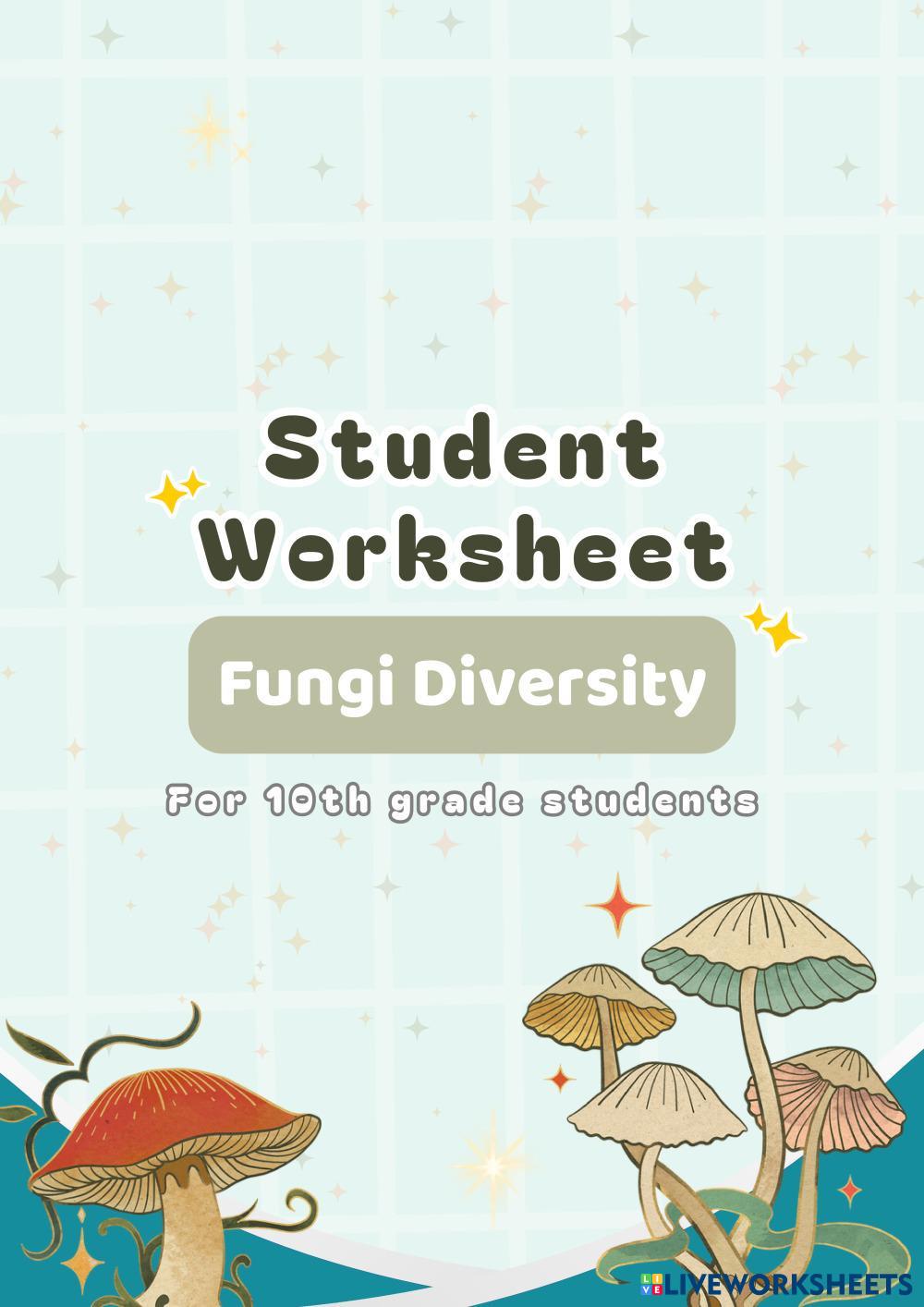 Fungi Diversity | Science Worksheets | 8222164