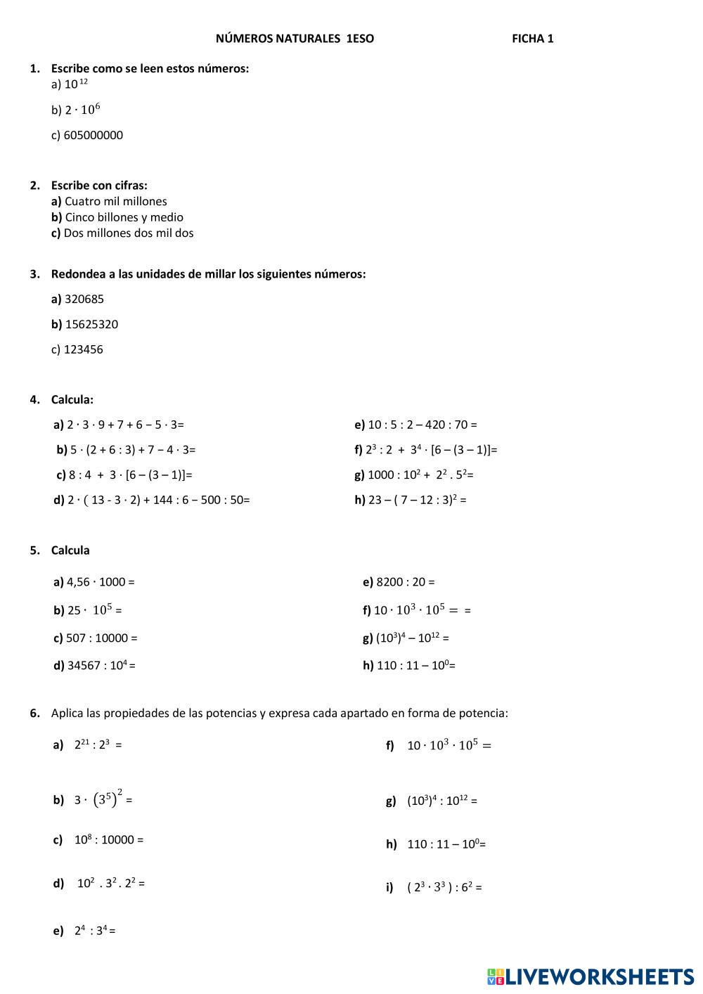 NÚMEROS NATURALES  1ESO                                               FICHA 1.pdf