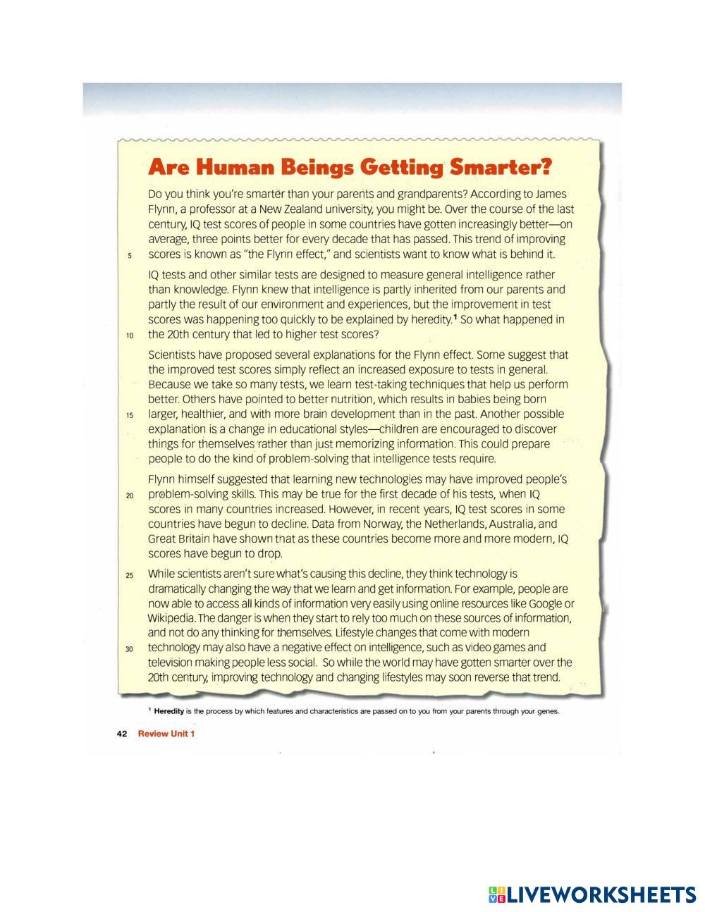 Reading - Human beings getting smarter.pdf