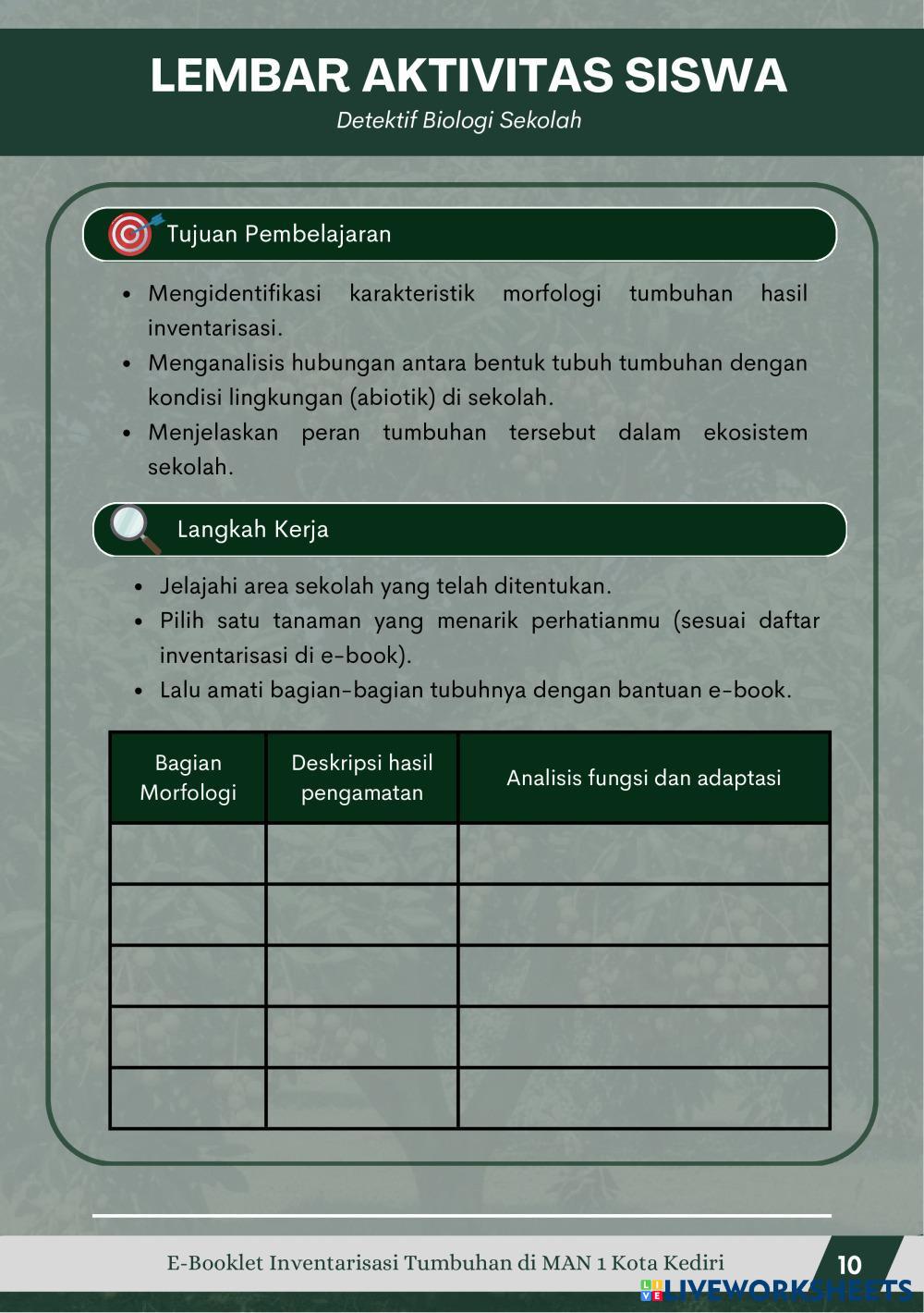 Puji syukur ke hadirat Tuhan Yang Maha Esa karena atas rahmat dan karunia-Nya, e-booklet berjudul “Pengembangan E-Booklet Inventarisasi Tumbuhan dan Karakteristik Morfologinya di Lingkungan MAN 1 .pdf