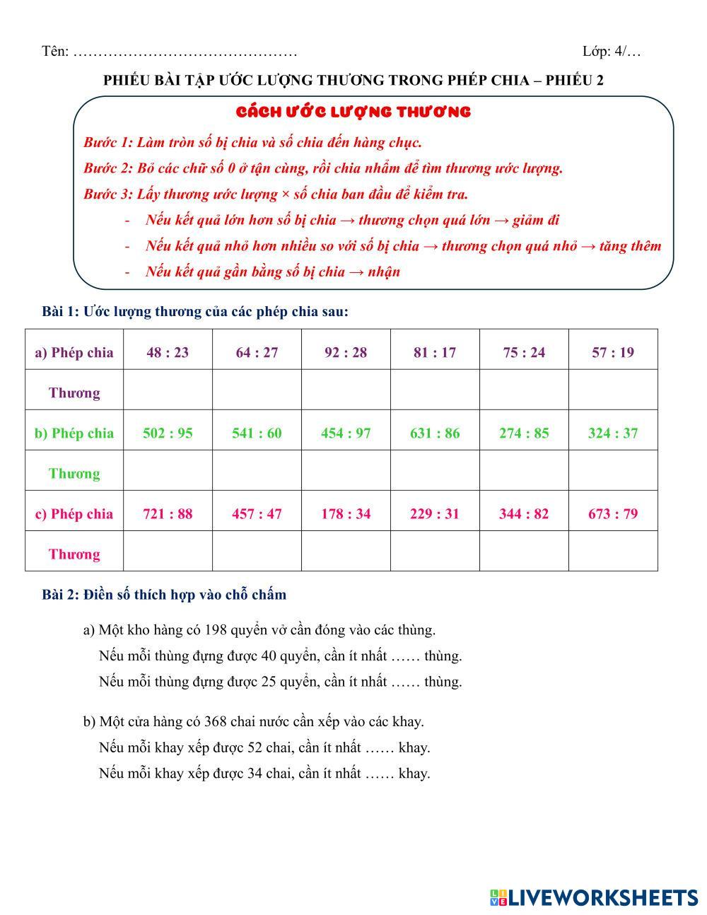 Bài tập Ước lượng thương - phiếu 2.pdf