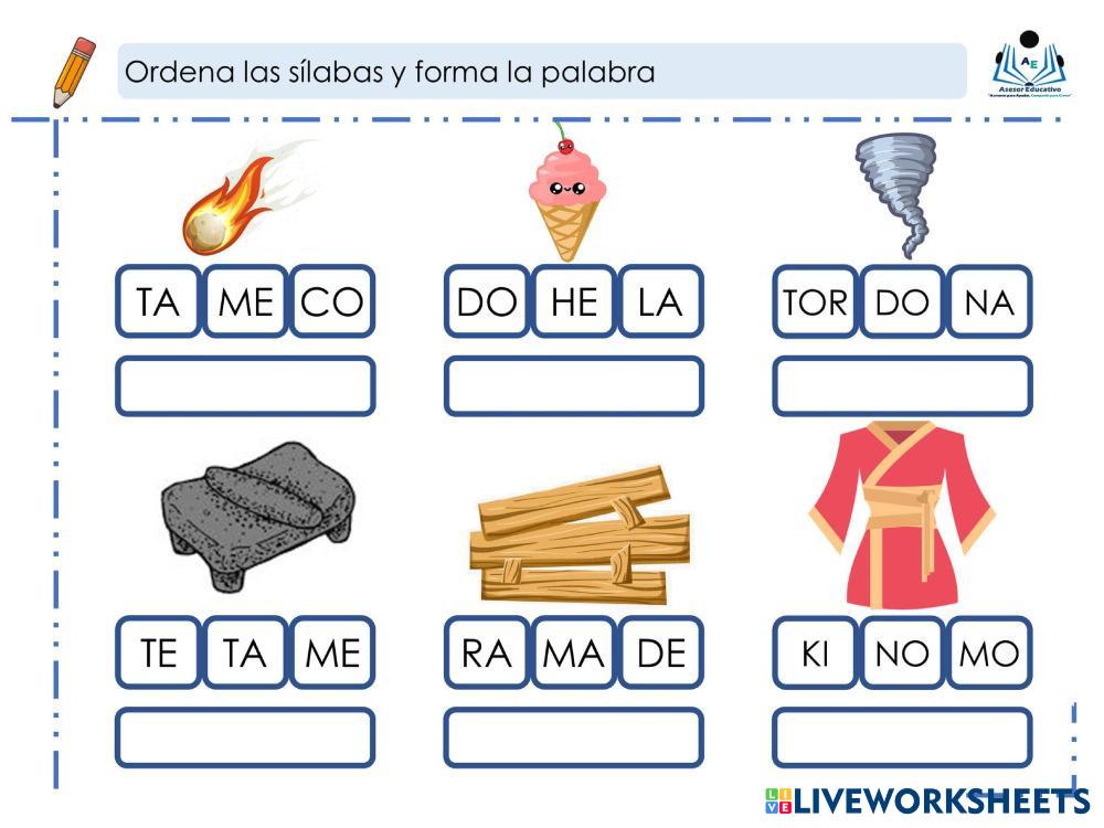 Material para ordenar sílabas recopilado por Materiales Educativos para Maestras.pdf