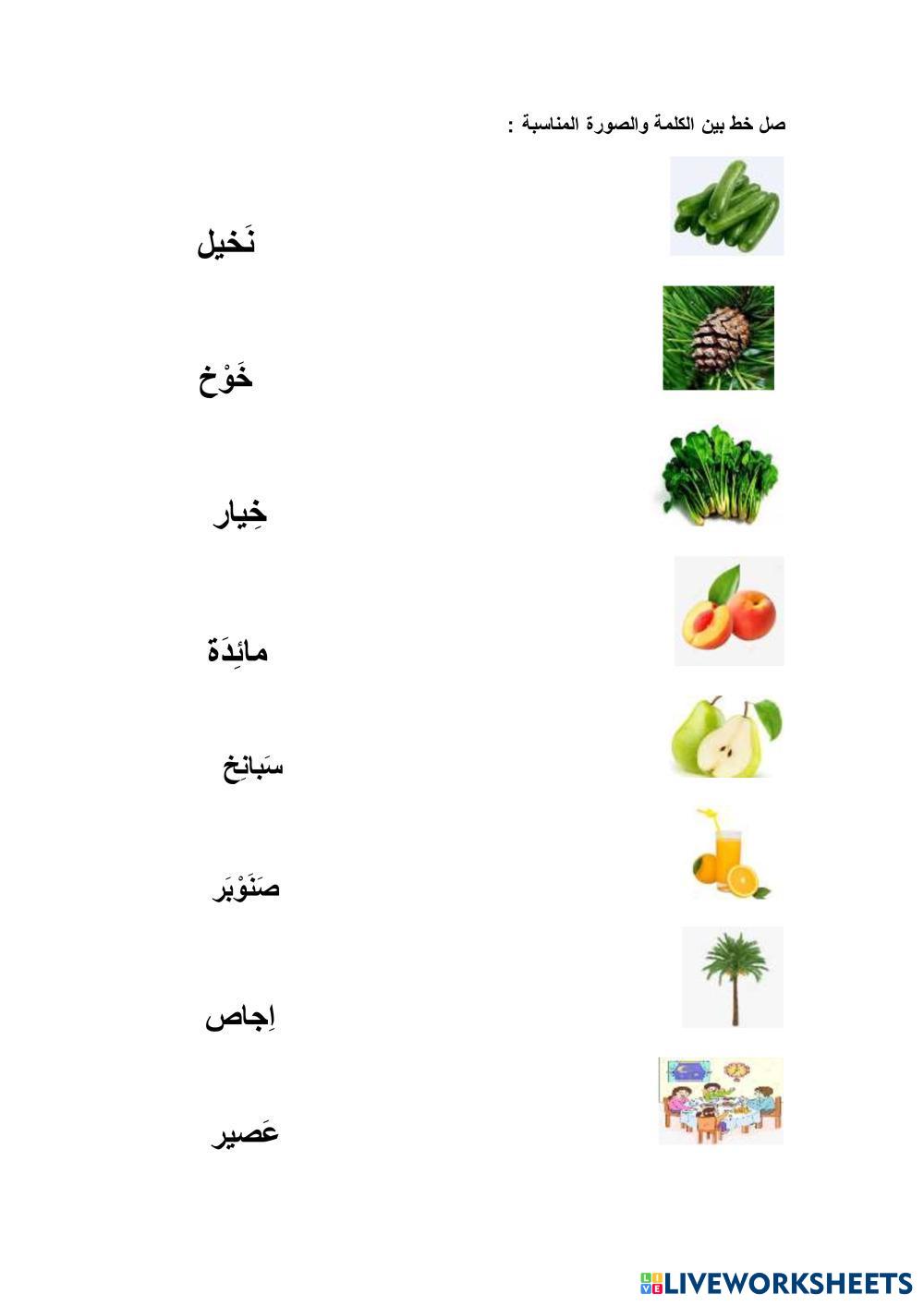 صل خط بين الكلمة والصورة المناسبة الوحدة السادسة.pdf